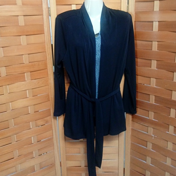 East 5th Jackets & Blazers - SALE!  Silky Black Cardigan w/ Belt